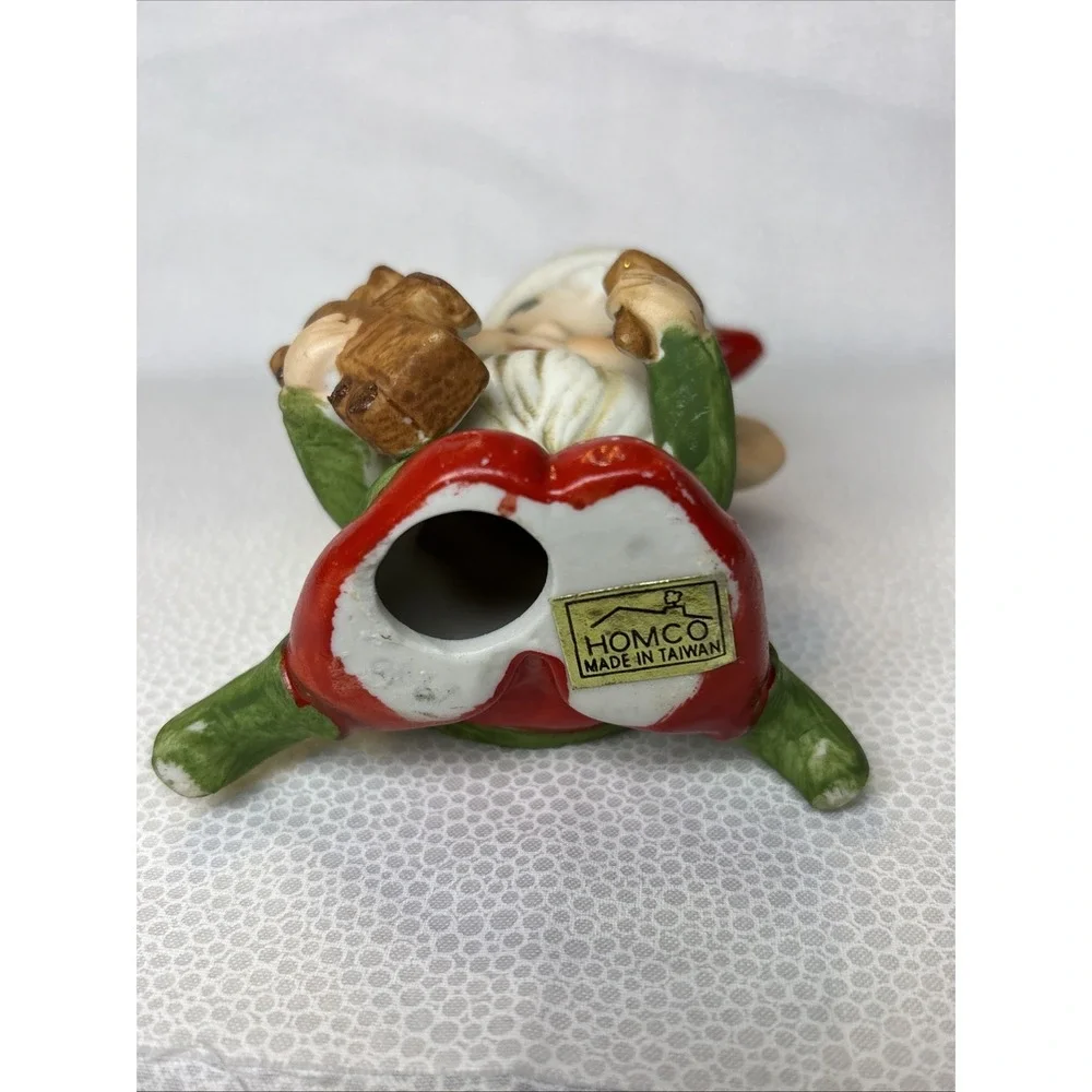 Adorable HOMCO CHRISTMAS‎ ELVES Figurines lot Of 2 Toy Makers, Vintage.